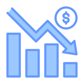 Recession, Money, Statistics, Down Arrow, Reduce Cost icon