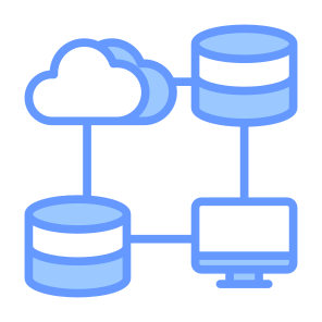 Big Data, Data Processing, Process, Network, Database, Cloud Computing icon