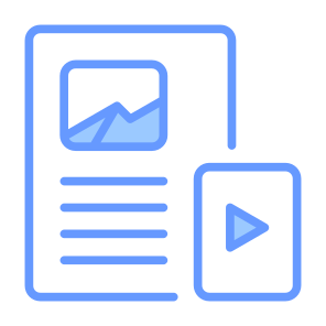 Visual Content, Visual, Content, Video, Description, Article icon