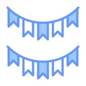 Garlands, Birthday, Decoration, Ornaments, Birthday And Party icon