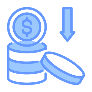 Cost, Money, Decrease, Reduction, Loss  icon