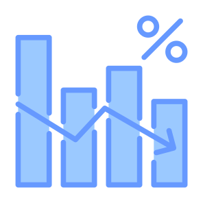 Decrease, Low Price, Percentage, Statistic, Decreasing icon