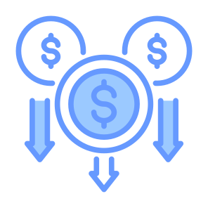 Decrease, Money, Down Arrow, Profit, Economy  icon