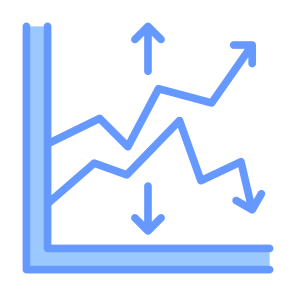 Fluctuation, Stock Market, Finance, Statistics, Progress  icon