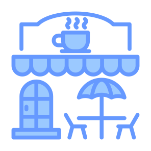 Cafe, Shop, Place, Coffee, Drink, Food  icon