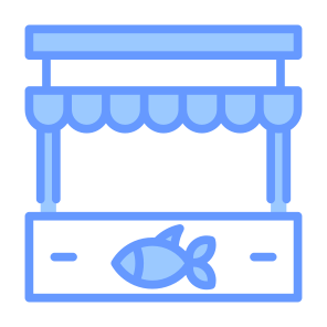 Fish Market, Vendor, Seafood, Fresh, Fish, Store icon
