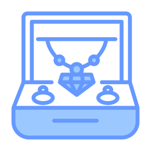 Jewelry, Box, Ring, Necklace, Diamond, Accessories icon