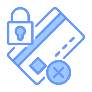 Blocked, Secure Payment, Debit Card, Credit Card, Padlock  icon