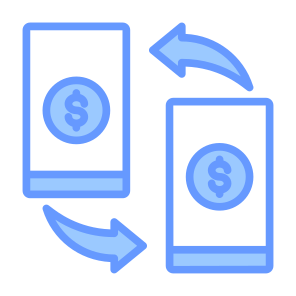 Transfer, Money, Money Transfer, Transmission, Smartphone icon