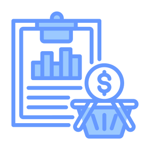 Purchasing, Basket, Statistics, Commerce, Report  icon