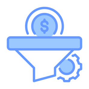Conversion Rate, Money, Funnel, Management, Filtering  icon