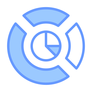 Market Share, Segmentation, Analysis, Pie Chart, Data Analytics  icon