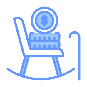 Retirement, Passive Income, Pension, Rocking Chair, Saving, Income icon
