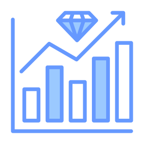 Business Value, Diamond, Value, Investment, Statistics icon
