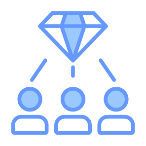 Valuable, People, Connection, Team, Diamond icon