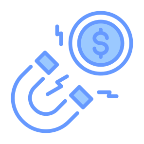 Attract, Money, Income, Magnet, Attraction, Profit icon