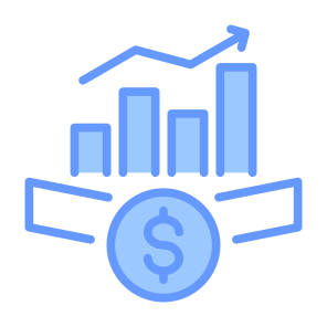 Revenue, Money, Increase, Statistics, Economy, Growth icon