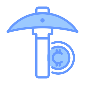 Mining, Bitcoin, Digital, Money, Crypto, Cryptocurrency, Finance, Pickaxe icon