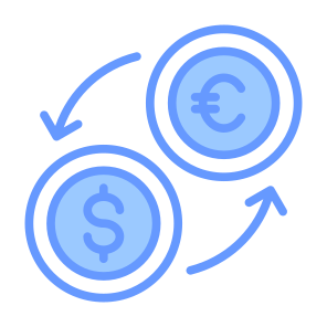 Money Exchange, Conversion, Exchange, Euro, Dollar icon
