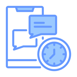 Response, Quick, Question, Customer Service, Communications, Chat, Time, Clock icon