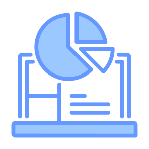 Pie Chart, Diagram, Statistics, Graph, Laptop icon