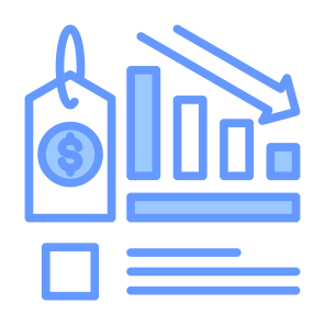 Low Price, Down, Markets, Reduce, Low Price icon