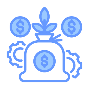 Asset Management, Wealth, Money Management, Money Bag, Setting  icon