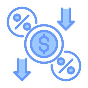Discount, Low Price, Percentage, Down Arrow, Interest Rate  icon
