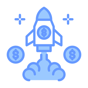 Startup Business, Money, Rocket Launch, Business, Start Business  icon