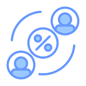 Commission, Percentage, User, Split, Process icon