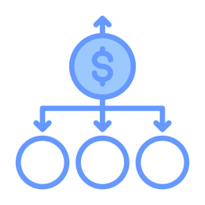 Diversification, Distribute, Investment, Money, Allocation  icon