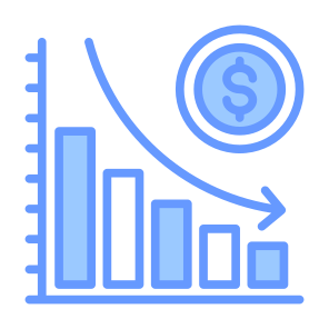 Loss, Bar Chart, Bankruptcy, Decrease, Crisis   icon