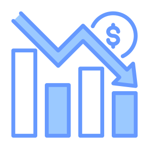 Loss, Income, Statistics, Decrease, Money icon