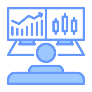 Trading, Trader, User, Stock, Bar Chart  icon