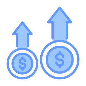 Up Selling, Cost, Price Up, Growth, Increase  icon