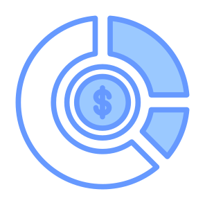 Chart, Money, Dollar, Finance, Donut Chart, Business  icon