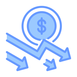 Crisis, Dollar, Financial, Economy, Loss, Stock Market, Recession icon