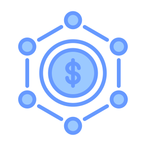 Decentralization, Networking, Sharing, Dollar, Coin, Structure, Currency, Decentralized icon