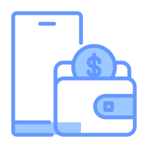 Digital Wallet, Smartphone, Dollar, Electronic, Billfold, Payment Method, Mobile Payment, Online Payment icon