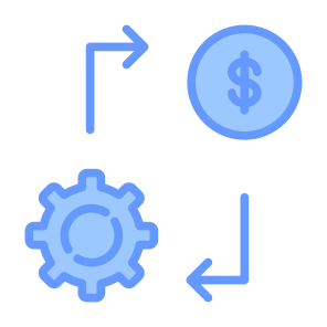 Ecosystem, Gear, System, Dollar, Coin, Money, Money Management icon