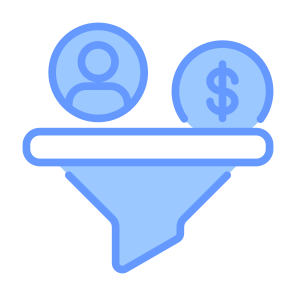 Filter, Money, Dollar, Coin, Funnel, User, Sort icon