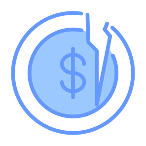 Halving, Money, Half, Dollar, Coin, Split, Currency, Divided  icon