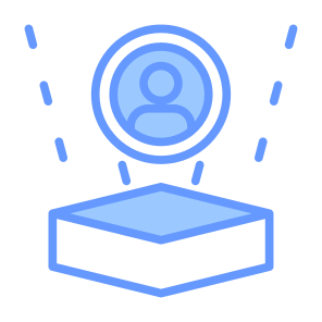 Hologram, Business, Coin, User, Virtual Reality, Technoloy icon