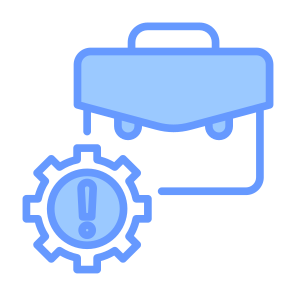 Failure, Gear, Machine, Briefcase, Risk, Management icon