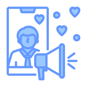 Influencer, User, Phone, Social Media,  Digital, Marketing icon