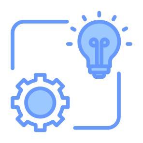 Innovation, Gear, Light Bulb, Management, Process Improvement, Improvement icon