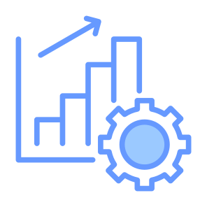 Process Improvement, Process, Configuration, Management, Bar Graph, Increasing icon