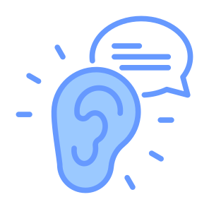 Buzz Marketing, Talk, Listen, Speak, Ear  icon
