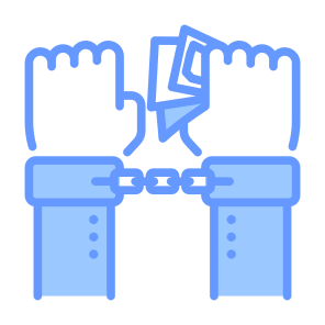 Arrest, Money, Handcuffs, Criminal, Bribe icon