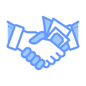 Bribe, Handshake, Money, Bribery, Corruption icon